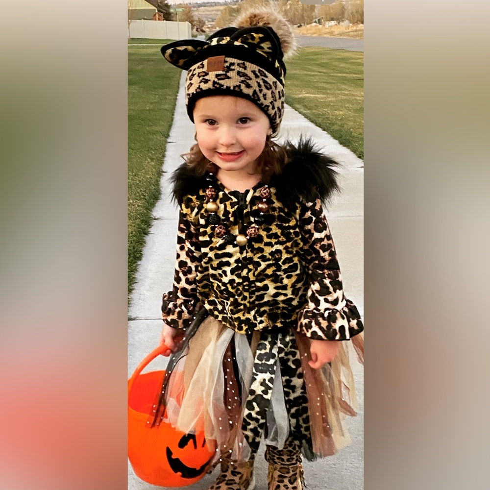 Leopard Print Kids Costume Set Halloween 3T